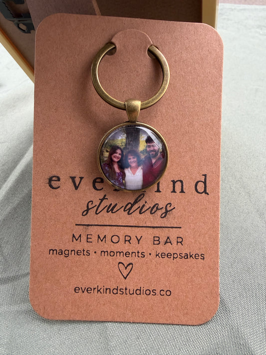 Custom Glass Photo Keychain